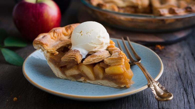 apple pie with ice cream