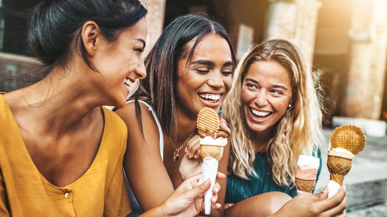 girls eating ice cream