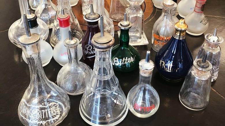 Collection of vintage bitters bottles