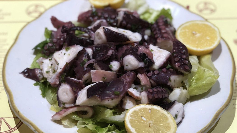 polpo salad with lemon