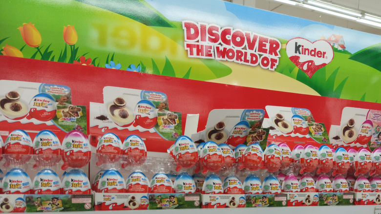 A display of Kinder egg chocolates