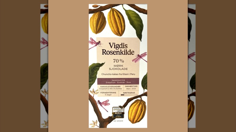 A bar of Vigdis Rosenkilde chocolate