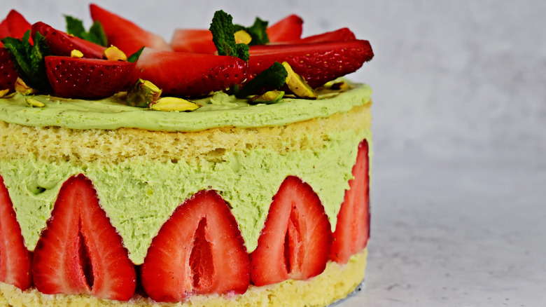 frasier cake with strawberries