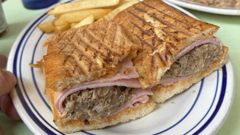 Cubano sandwich on plate