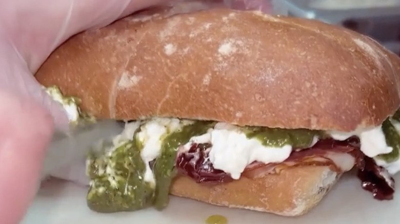 stracciatella sandwich with pesto