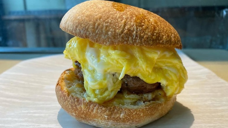 chorizo, egg, and cheese