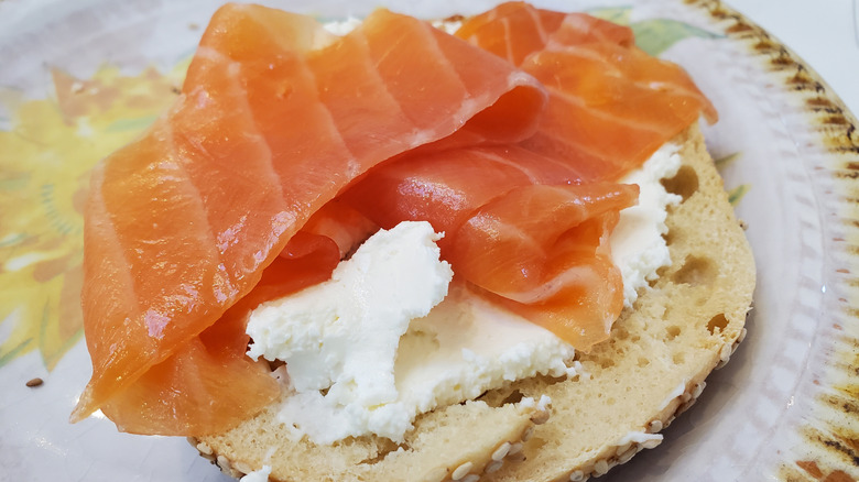 bagel and lox with cream cheese