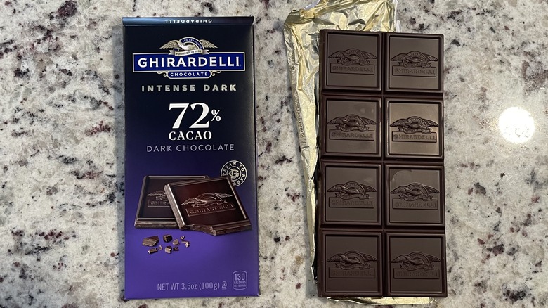 Ghirardelli chocolate bar and wrapper