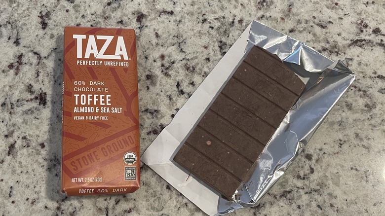 Taza chocolate bar and wrapper