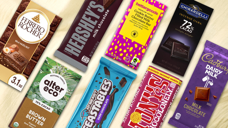 Variety of popular chocolate bars