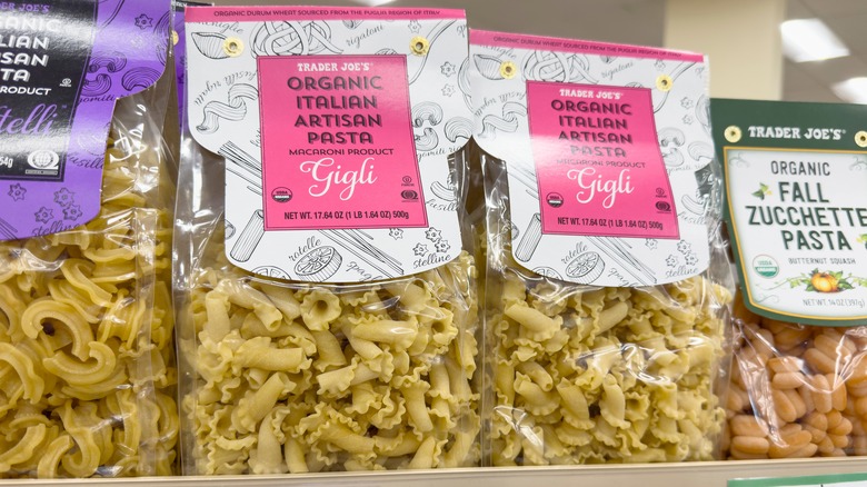 Organic Italian Artisan Gigli Pasta on the shelf at Trader Joe's