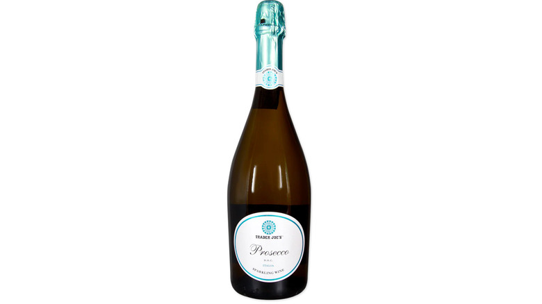 A bottle of Trader Joe's Prosecco