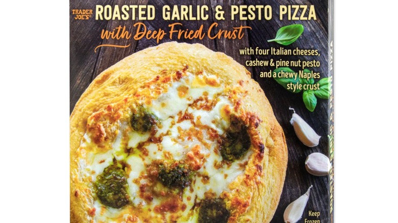 Roasted Garlic & Pesto Pizza with Deep Fried Crust from Trader Joe's