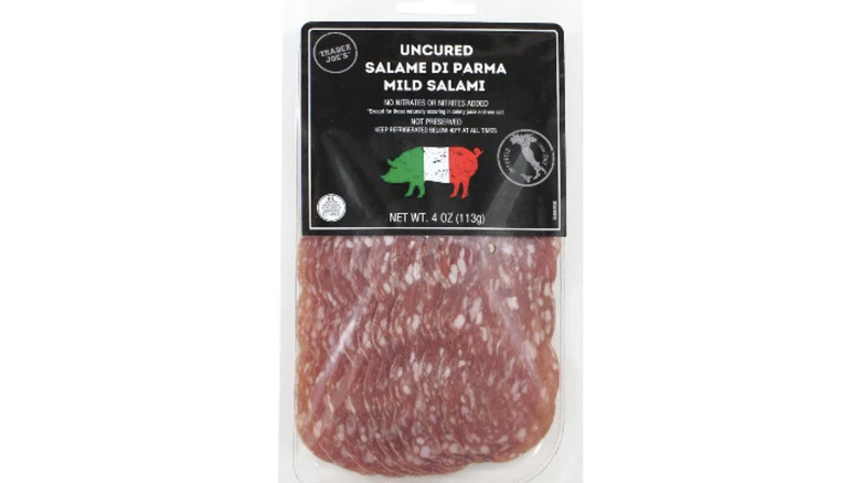 A package of Traeer Joe's Salame di Parma Mild Salami
