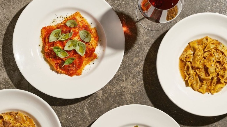 Plates of pasta at Antico Nuovo