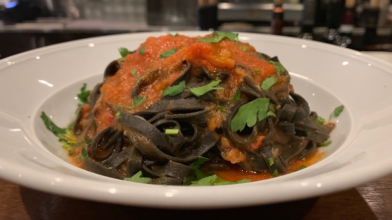 Squid ink pasta at Colapasta