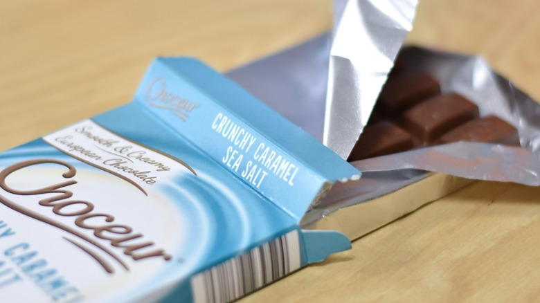 A Choceur crunchy caramel sea salt chocolate bar