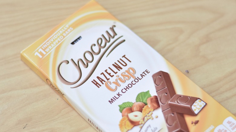 A Choceur hazelnut crisp milk chocolate bar