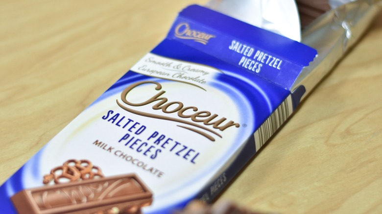 A Choceur salted pretzel pieces chocolate bar