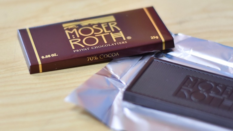 A Moser Roth 70% cocoa bar