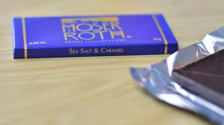 A Moser Roth sea salt & caramel chocolate bar