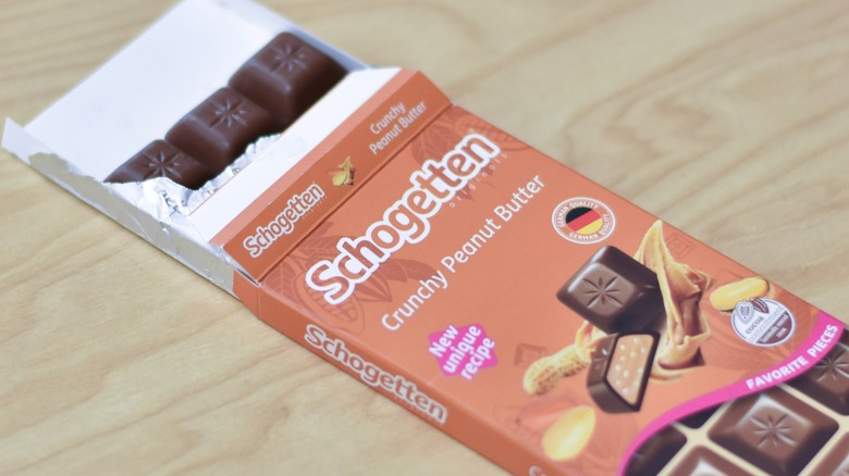 A Schogetten crunchy peanut butter chocolate bar