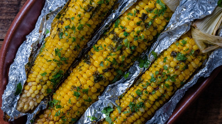 Corn in foil