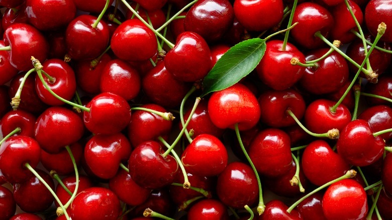 pile of red cherries