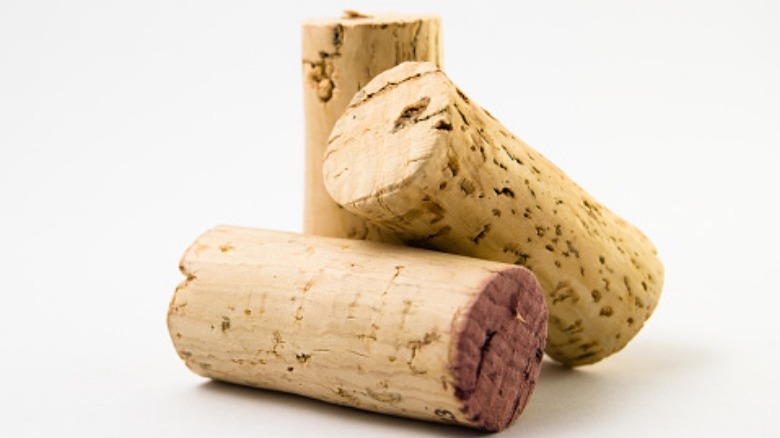 stained wine corks