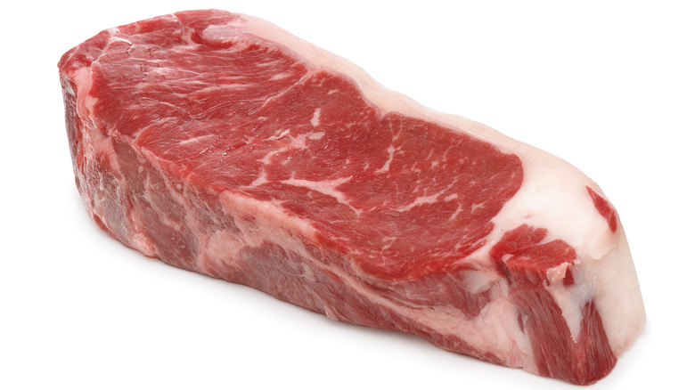 A New York strip steak