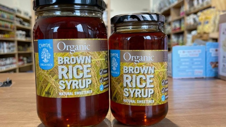 Jars of brown rice syrup