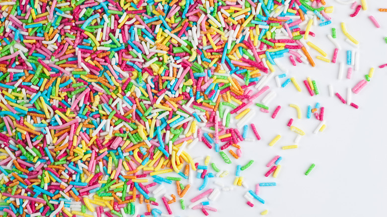 scattered rainbow sprinkles