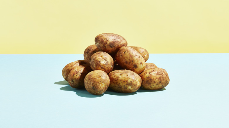 Pile of russet potatoes