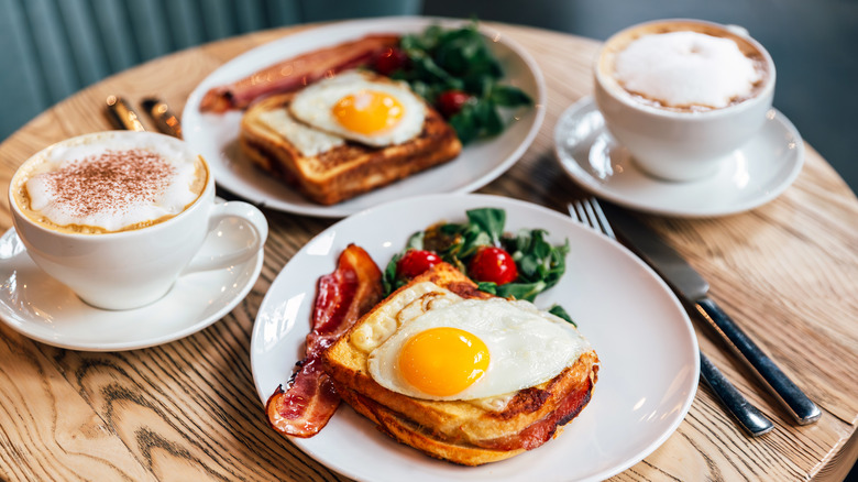 brunch foods laid out on table