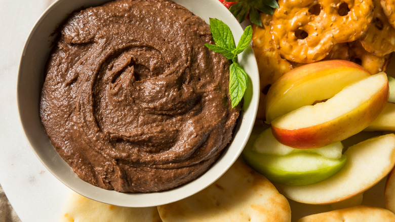 Bowl of chocolate hummus