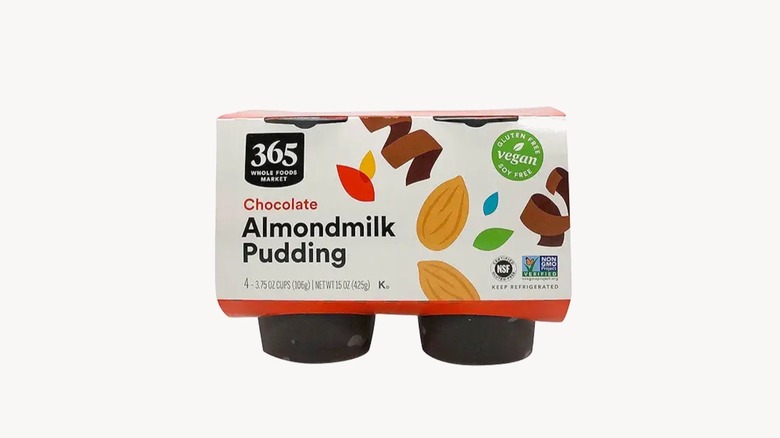 Container of Whole Foods 365 almond milk pudding