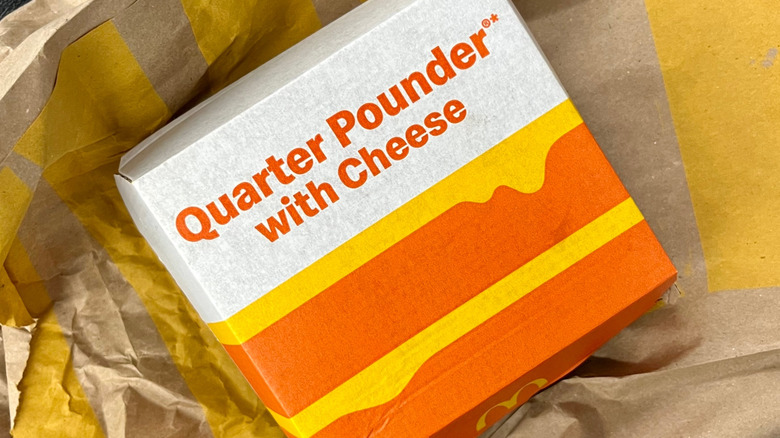 McDonald's quarter pounder with cheese container