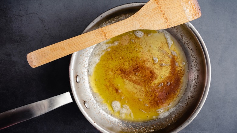 saucepan of browned butter