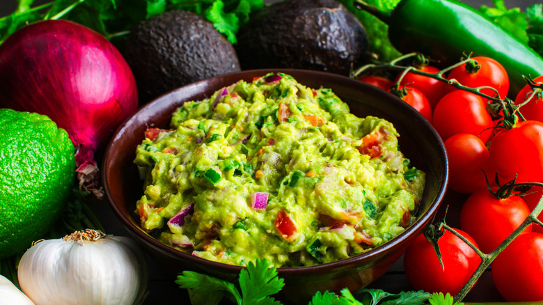 Guacamole with fresh ingredients