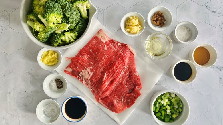 ingredients for 5-spice beef and broccoli