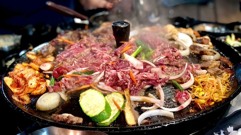 Korean barbecue with veggies