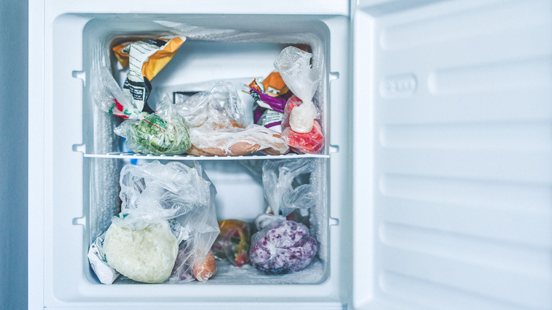 Haphazardly packed freezer