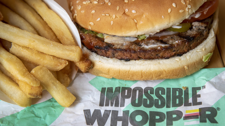 Impossible Whopper with fries