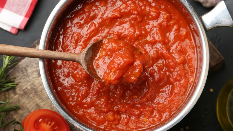 Pot of red sauce