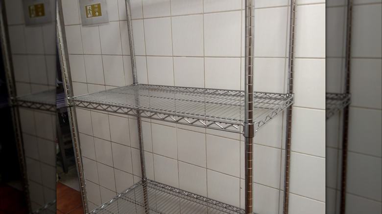 A metal, wire baker's rack