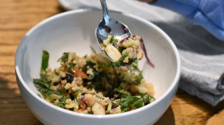 Costco grain salad with spoon