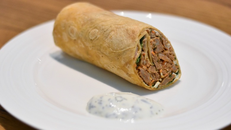 Costco tandoori wrap with sauce