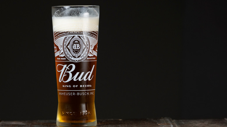 Glass of cold lager beer
