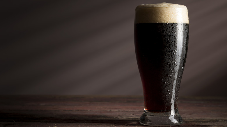 Dark stout beer in glass