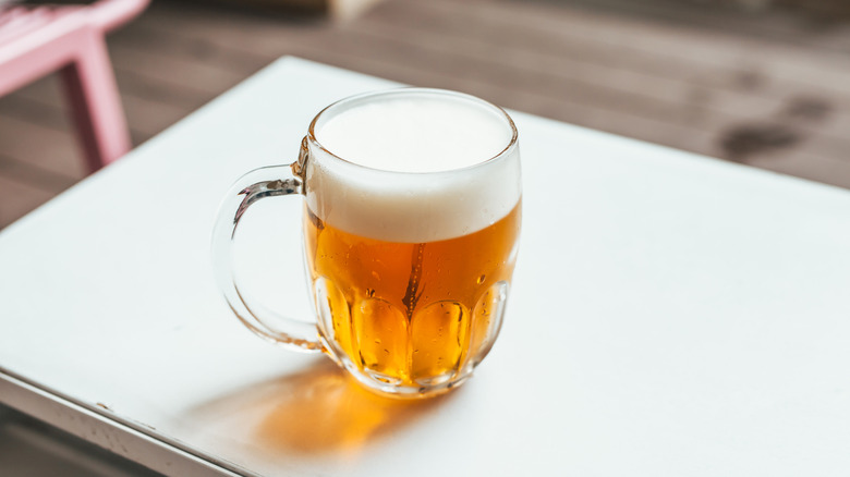 Hearty Czech pilsner in glass mug